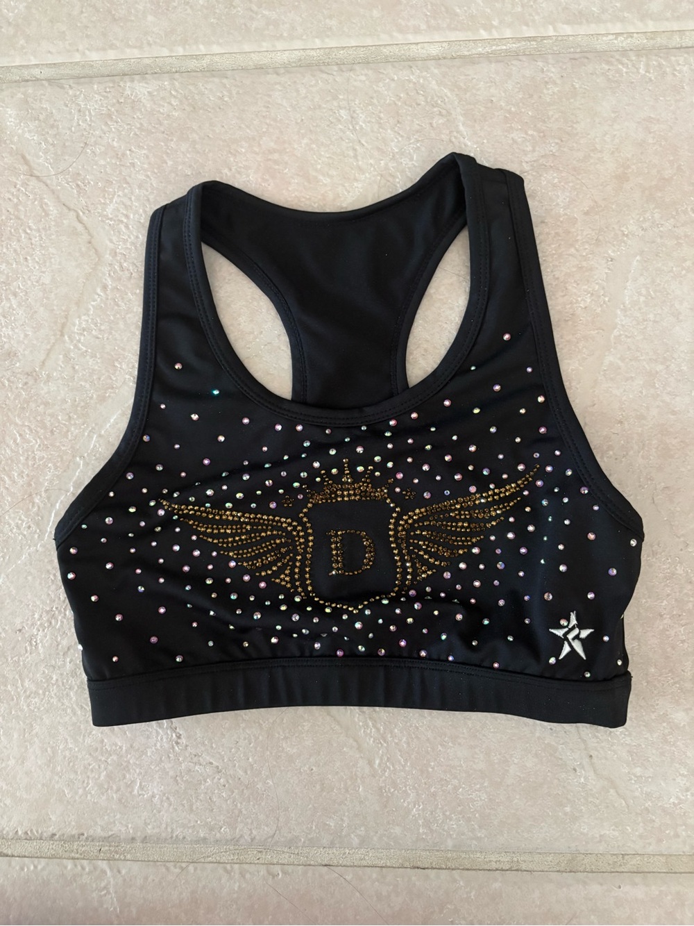 Rebel Athletic JewelLuxe Racerback Sports Bra - Size XS